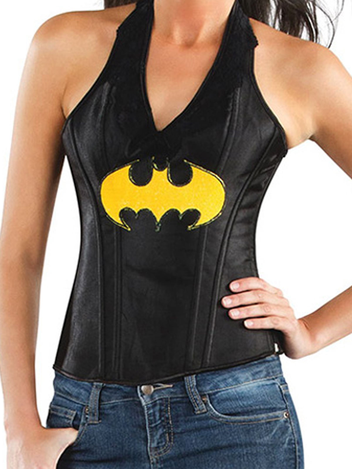 BATGIRL LEATHER-LOOK CORSET, ADULT - Back