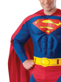 SUPERMAN MUSCLE CHEST COSTUME, ADULT - Back