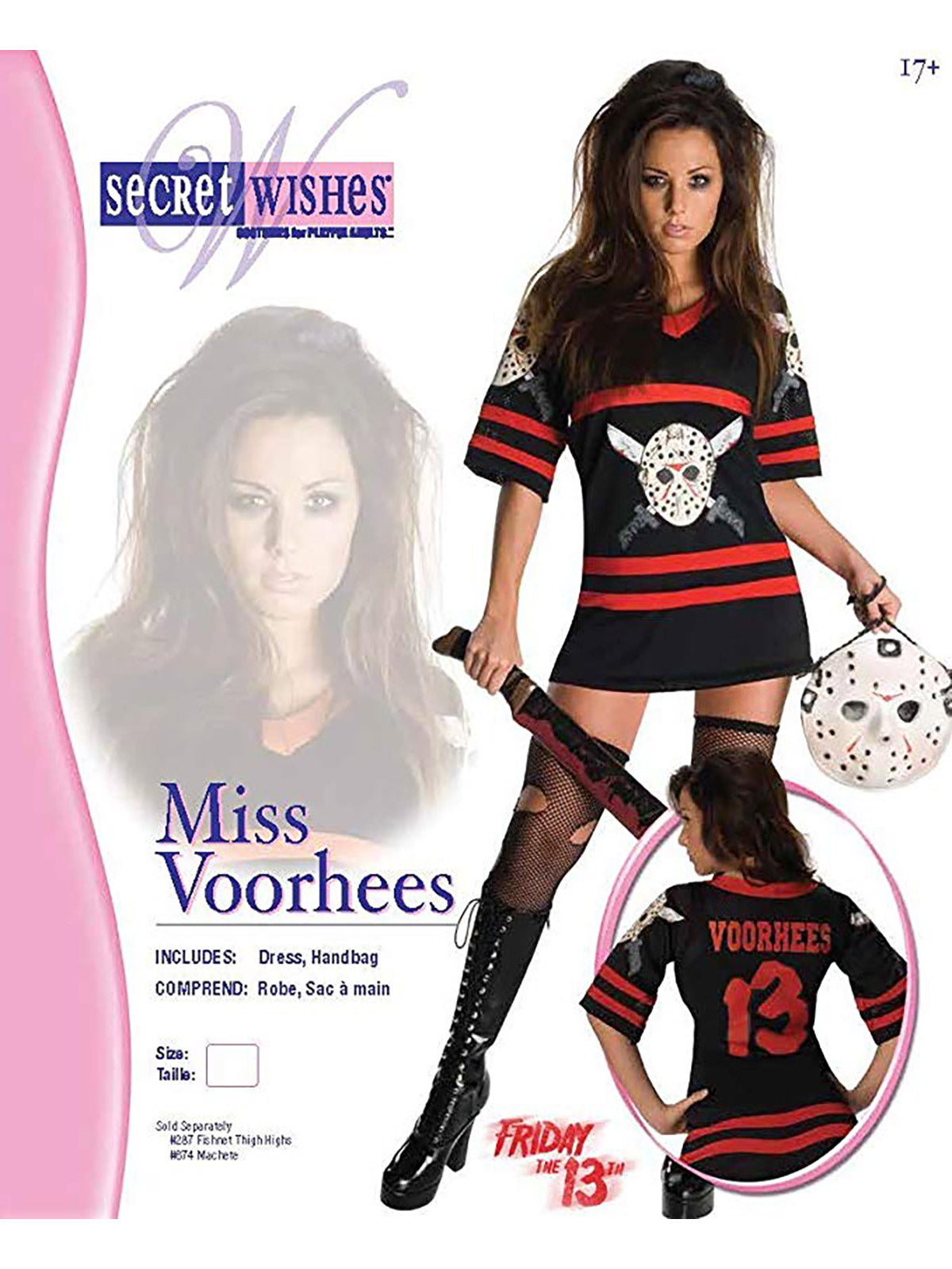JASON VOORHEES SEXY COSTUME, ADULT - Packaging