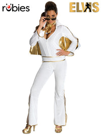 ELVIS WHITE SECRET WISHES COSTUME, ADULT - Front