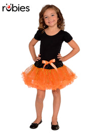 ORANGE HALLOWEEN TUTU SKIRT, CHILD - Front