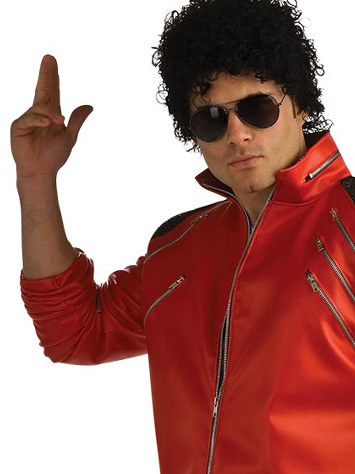 MICHAEL JACKSON BEAT IT DELUXE RED ZIPPER JACKET, ADULT - Back