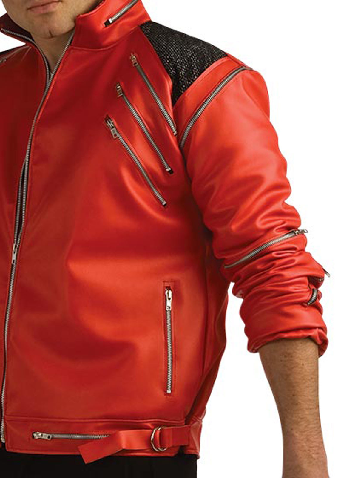 MICHAEL JACKSON BEAT IT DELUXE RED ZIPPER JACKET, ADULT - Side