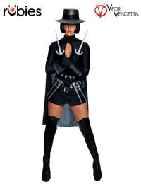 V FOR VENDETTA SECRET WISHES COSTUME, ADULT - Front