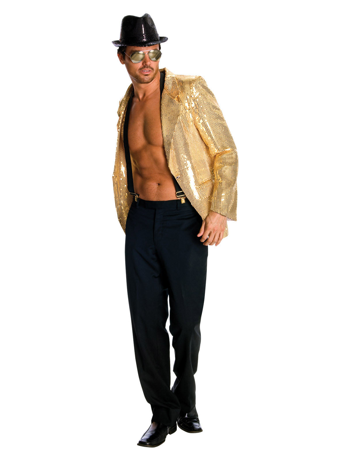SEQUIN JACKET MEN GOLD, ADULT - Back