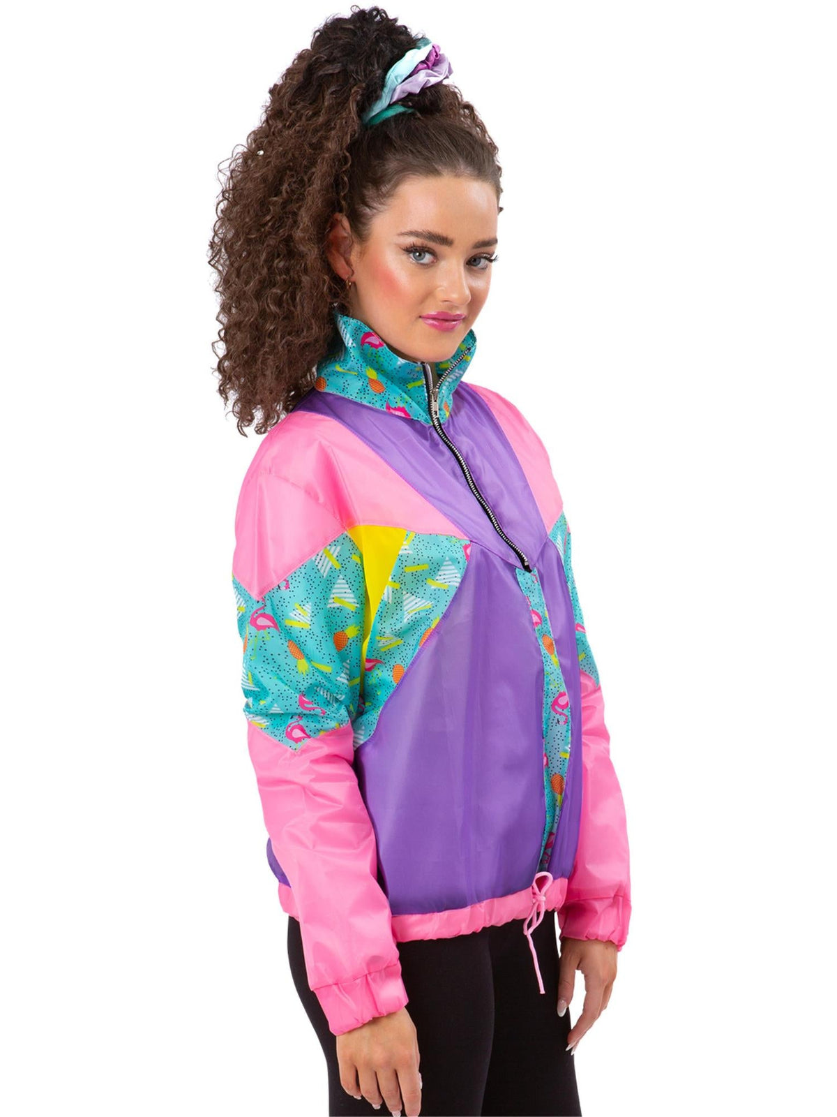 80S PASTEL WINDBREAKER JACKET, ADULT - S - Side