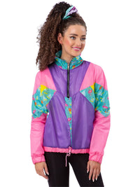 80S PASTEL WINDBREAKER JACKET, ADULT - S - Front