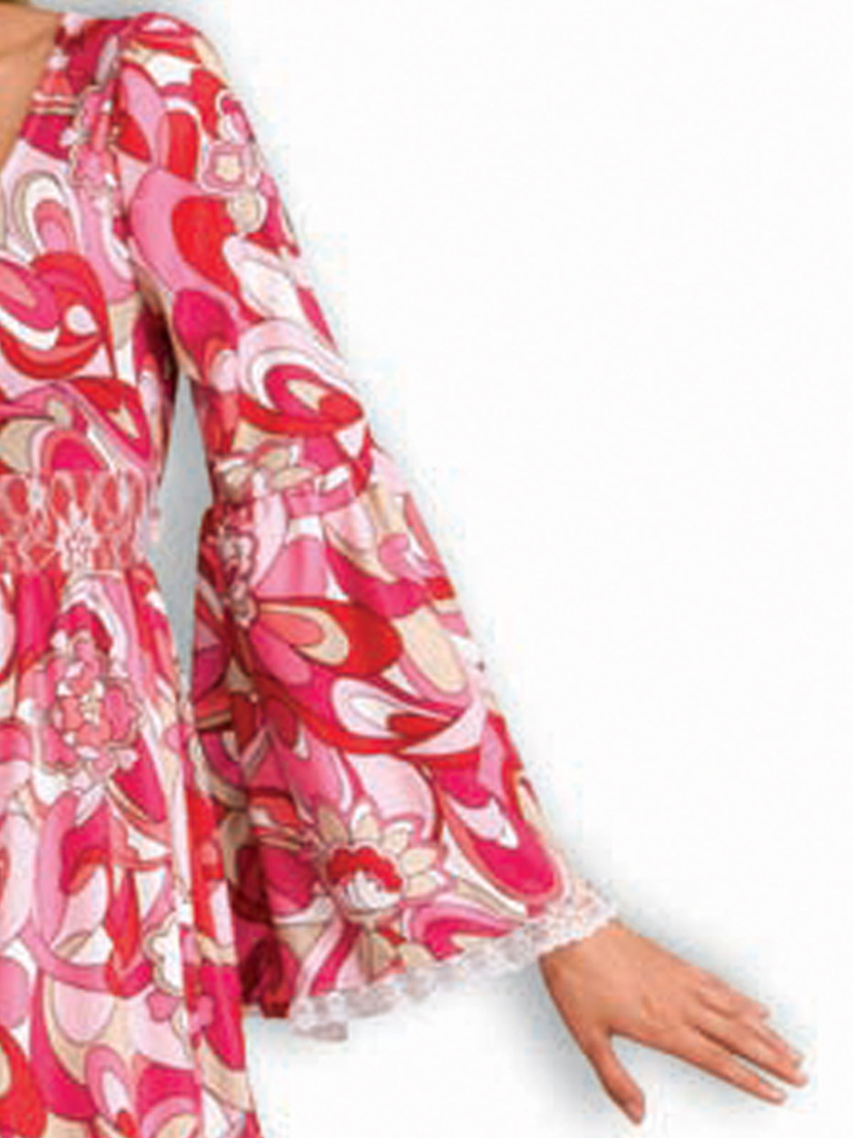 FLOWER CHILD COSTUME, ADULT - STD - Side