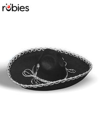 MEXICAN SOMBRERO, BLACK - ADULT - Front
