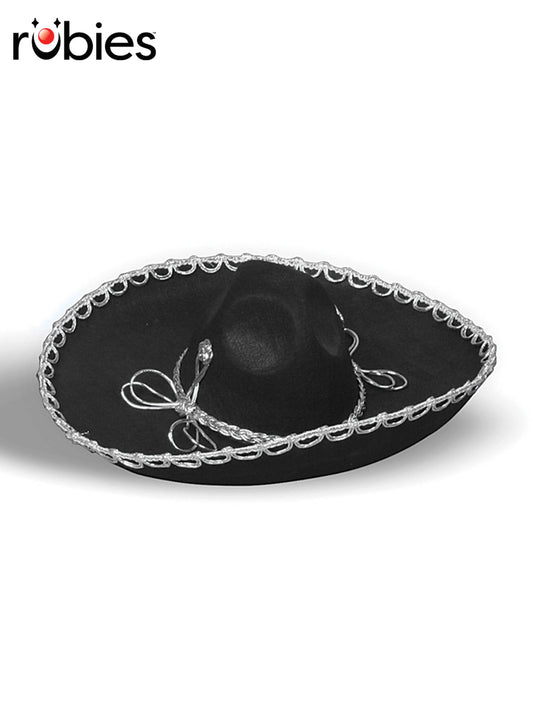 MEXICAN SOMBRERO, BLACK - ADULT - Front
