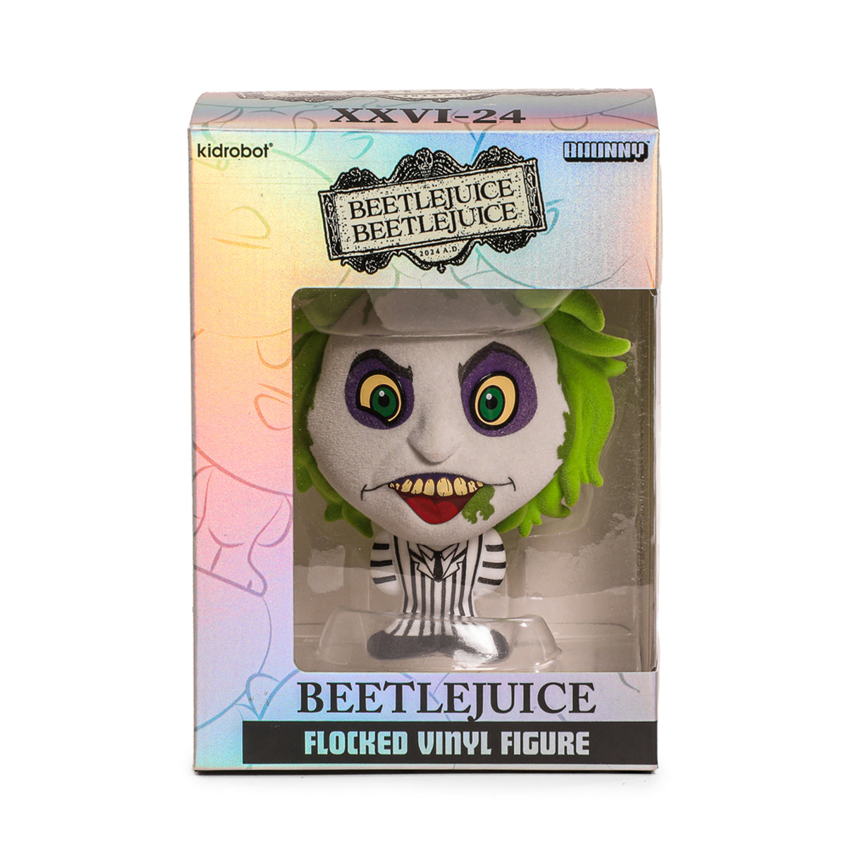 BEETLEJUICE BEETLEJUICE (2024) BHUNNY FLOCKED (STRIPED SUIT) - 4" STYLIZED FIGURE - Side