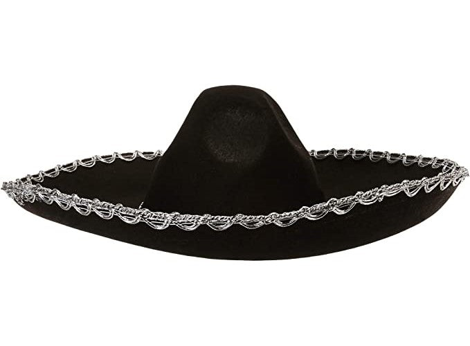 MEXICAN SOMBRERO, BLACK - ADULT - Back
