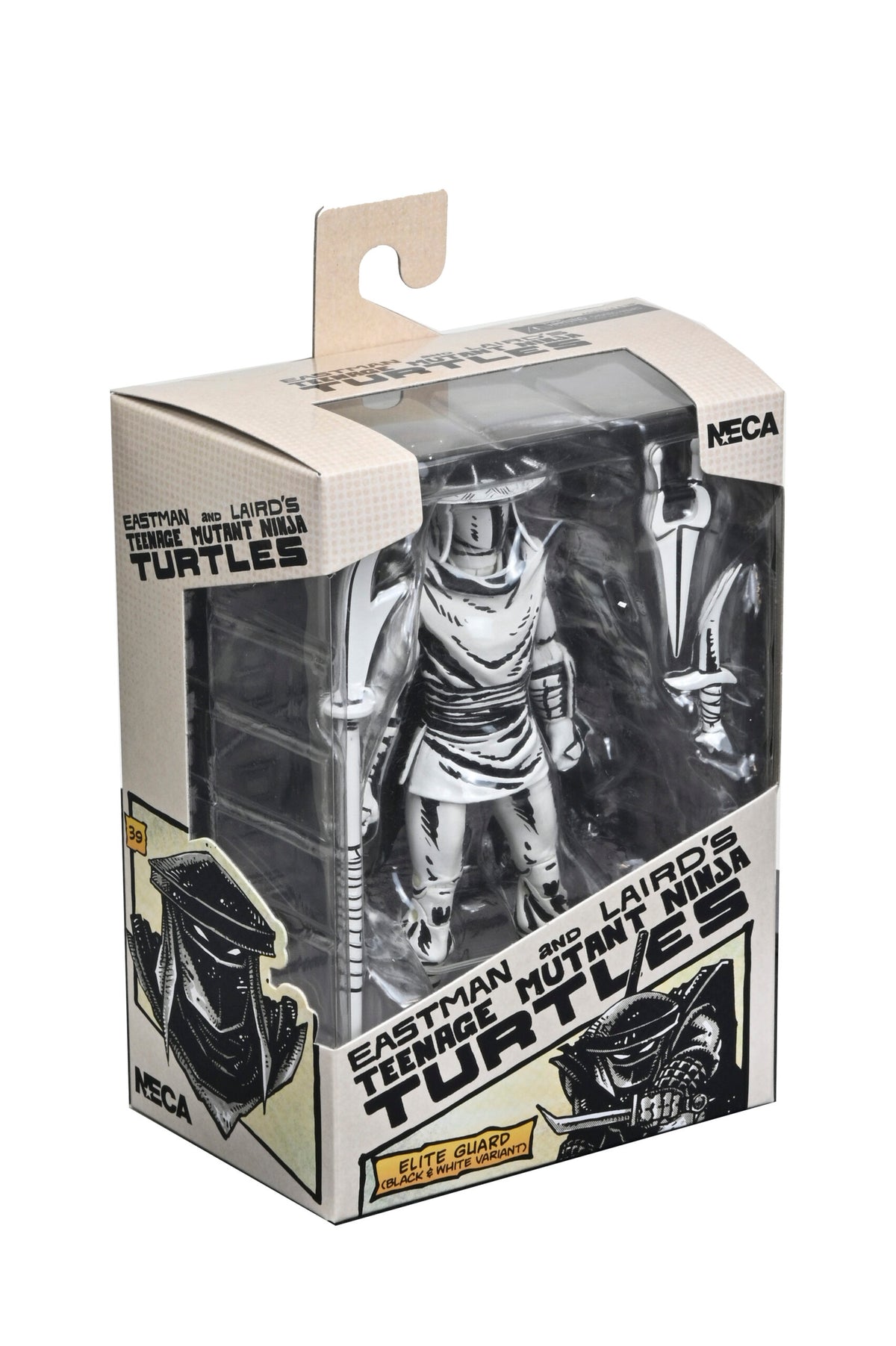 TMNT ELITE FOOT NINJA GUARD BLACK &amp; WHITE FIGURE (MIRAGE COMICS) - 7" SCALE ACTION FIGURE