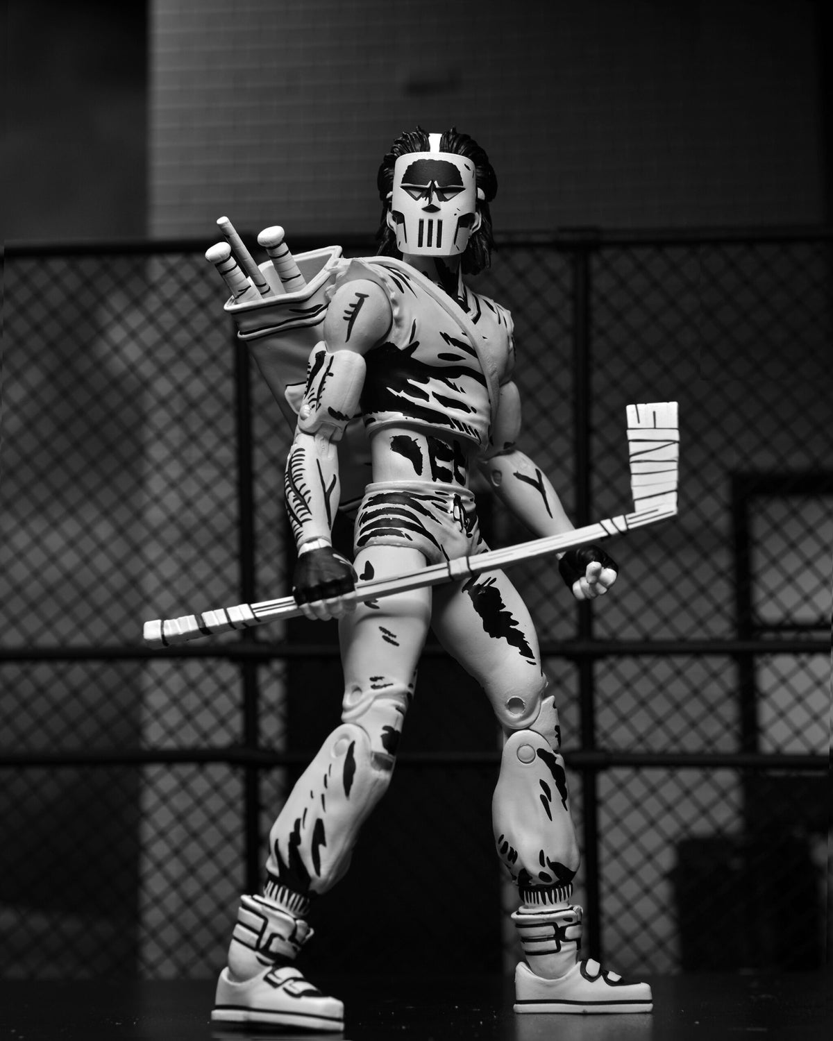 TMNT CASEY JONES BLACK &amp; WHITE FIGURE (MIRAGE COMICS) - 7" SCALE ACTION FIGURE - Back