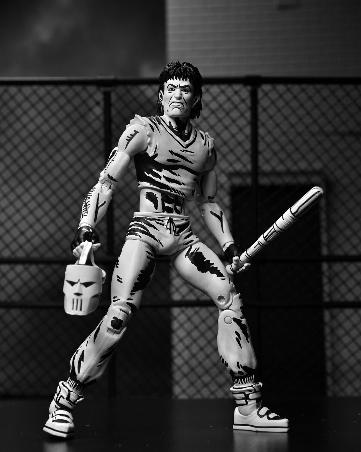 TMNT CASEY JONES BLACK &amp; WHITE FIGURE (MIRAGE COMICS) - 7" SCALE ACTION FIGURE - Side