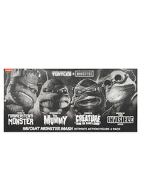 TMNT X UNIVERSAL MONSTERS 4 PACK TURTLES BLACK &amp; WHITE - 7" SCALE ACTION FIGURES