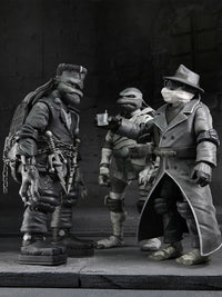 TMNT X UNIVERSAL MONSTERS 4 PACK TURTLES BLACK &amp; WHITE - 7" SCALE ACTION FIGURES