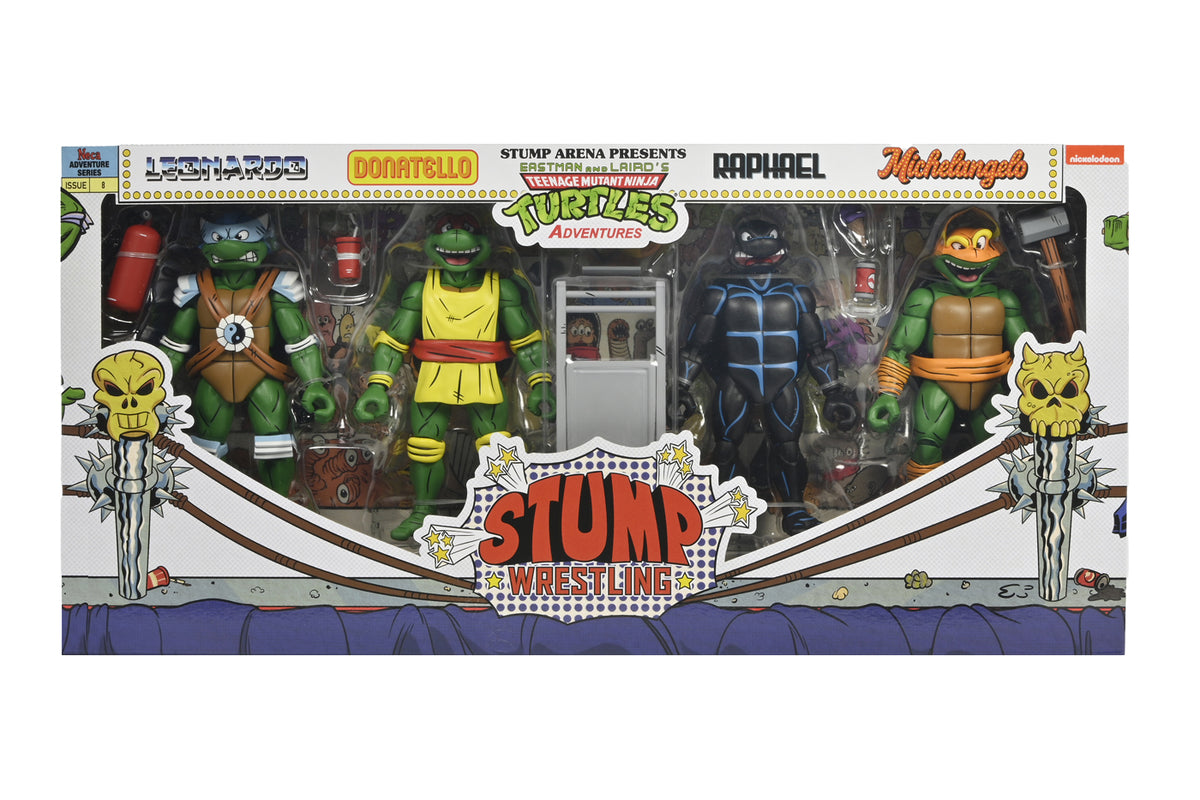 TMNT STUMP WRESTLING TURTLES 4 PACK (ARCHIE COMICS) 7" SCALE ACTION FIGURES