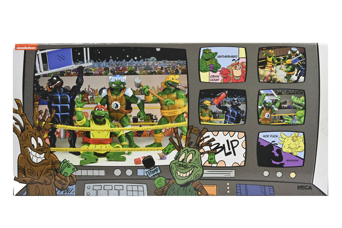 TMNT STUMP WRESTLING TURTLES 4 PACK (ARCHIE COMICS) 7" SCALE ACTION FIGURES