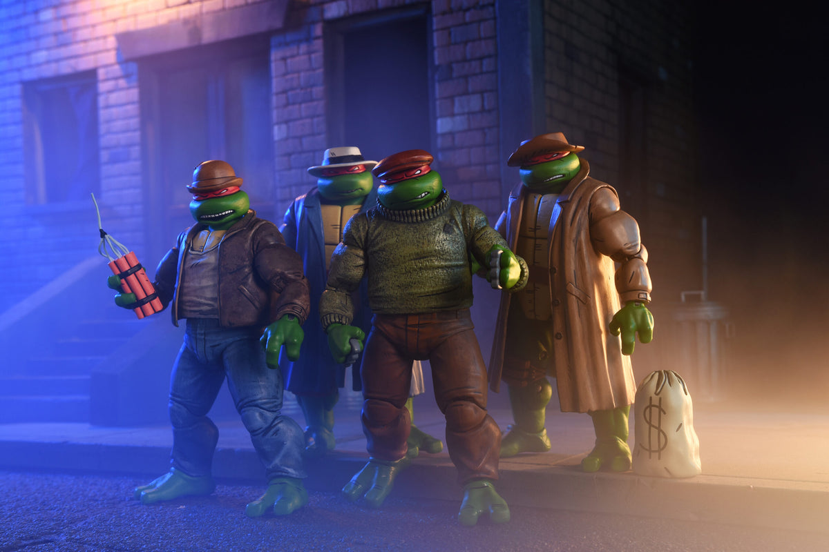 TMNT (MIRAGE COMICS) GANGSTER TURTLES 4-PACK - 7" SCALE ACTOIN FIGURES - Packaging
