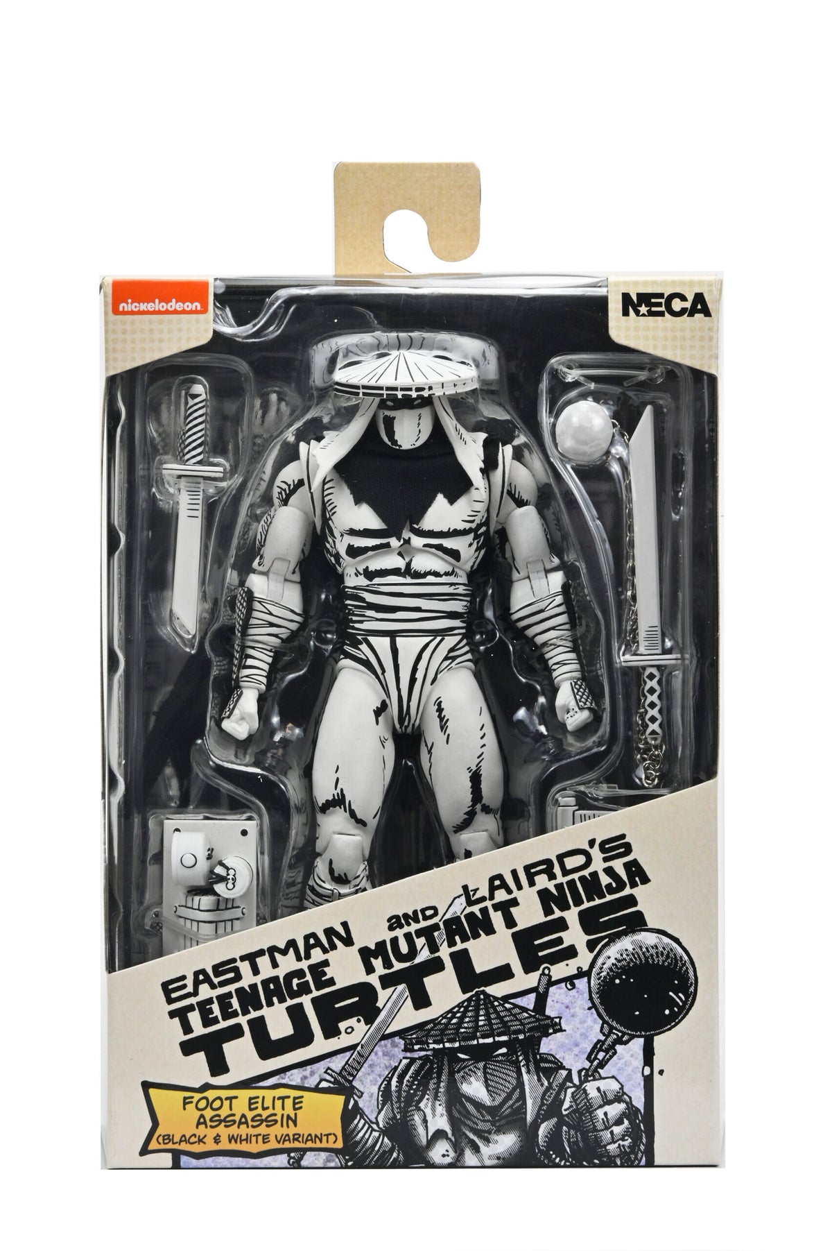 TMNT FOOT ASSASSIN BLACK &amp; WHITE (MIRAGE COMICS) - 7" SCALE ACTION FIGURE
