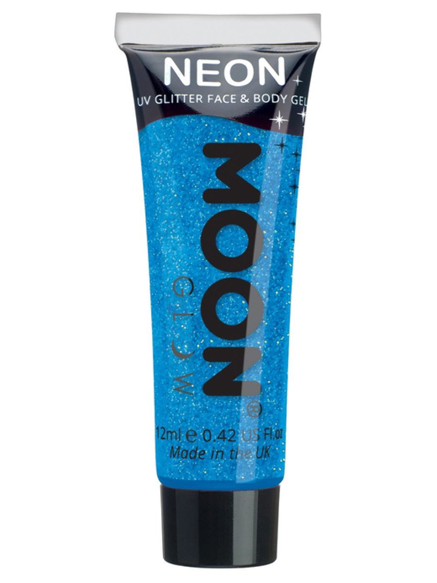 MOON GLOW NEON UV FINE GLITTER GEL - Blue - Back