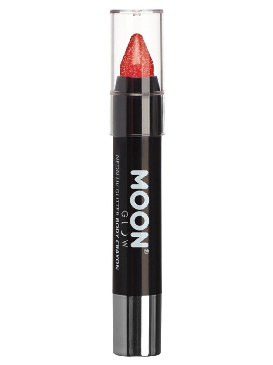 MOON GLOW NEON UV GLITTER BODY CRAYONS - Red